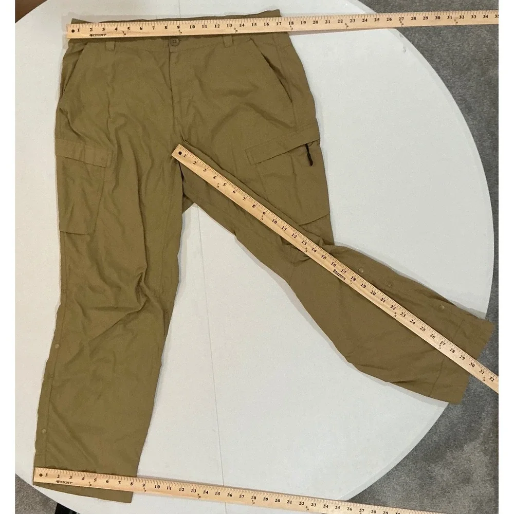 REI Co-op Cargo Pants Mens 36x30 Relaxed Fit Tan Nylon Hiking Gorpcore Outdoor